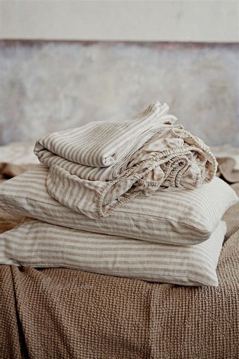 Natural Striped Linen Sheet Set | MagicLinen Bedding Sets Online, Luxury Bedding Sets, Bed ...