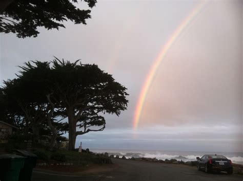 Beautiful Rainbow on Carmel Beach at Sunrise this morni