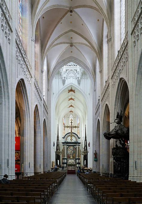 Antwerp Cathedral of Our Lady with magnificent four Rubens paintings ...