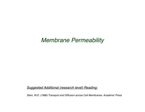 Membrane Permeability