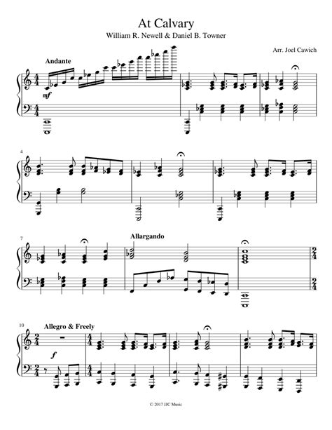 At Calvary sheet music for Piano download free in PDF or MIDI