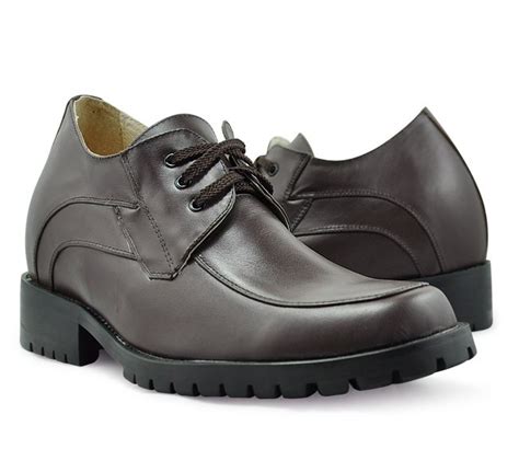 New Brown casual mens tall shoes increasing height 9cm / 3.54inches invisible - topoutshoes.com