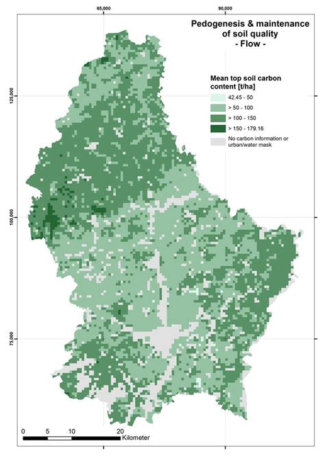 Map showing ecosystem benefit for pedogenesis and maintenance of soil ...