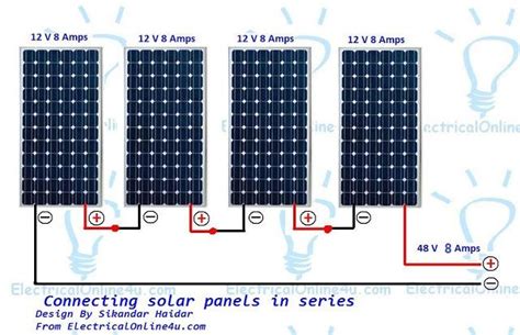 Connecting Solar Panels In Series Wiring Diagram & Calculation - Electrical Online 4u - All ...