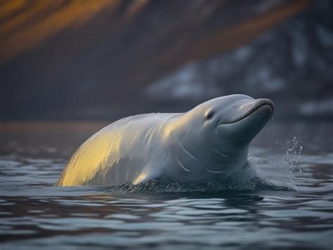 Premium AI Image | Beluga Whale in the arctic habitat