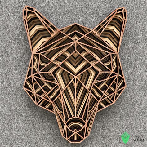 Multilayered Laser cut Wolf Head art : r/lasercutting