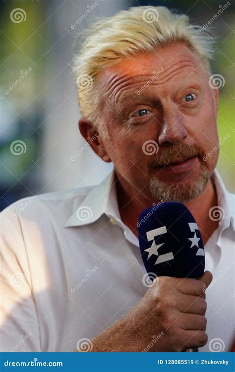 Eurosport Analyst Grand Slam Champion Boris Becker Conducts Interview ...