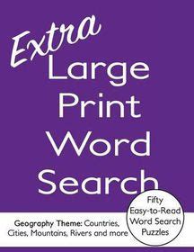 Extra Large Print Word Search - 50 Easy-to-Read Word Search Puzzles with Full Page Easy-to-Read ...