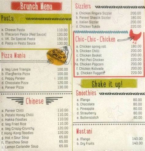 Menu at Chai Pani Cafe, Nashik