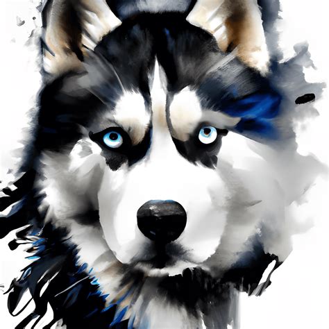 Watercolor Painting of a Husky · Creative Fabrica