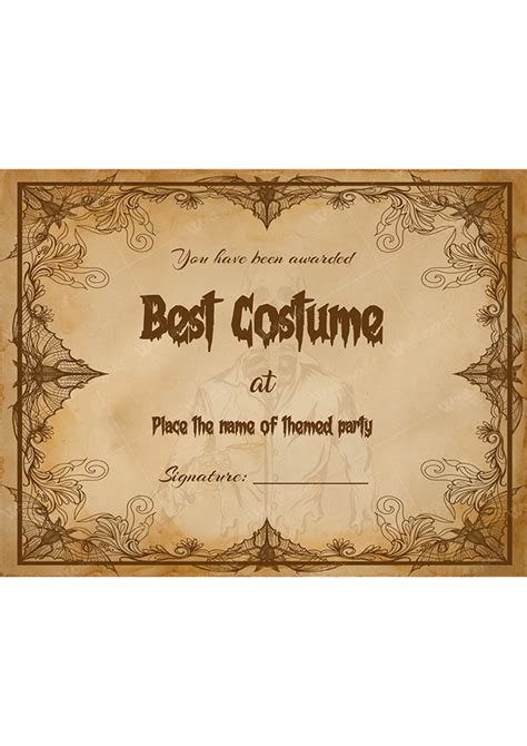 Halloween award certificate 04 word layouts – Artofit