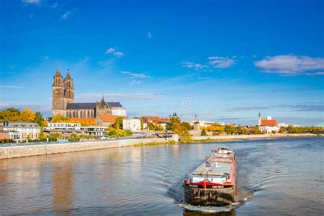 Magdeburg Historical Downtown, Elbe River, the Ancient Medieval ...