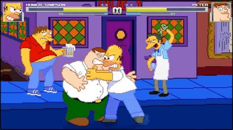 Peter Griffin And Homer Simpson Fighting