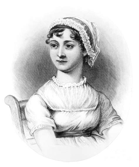 Portrait Of Jane Austen Drawing by English School