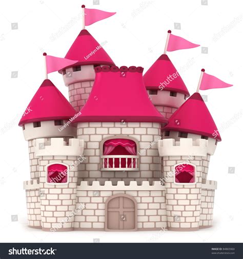 3d Illustration Beautiful Pink Castle Stock Illustration 84865960 ...