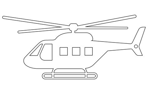 Helicopter Icon Outline Vector illustration, Outline drawing of helicopter, Helicopter icon in ...