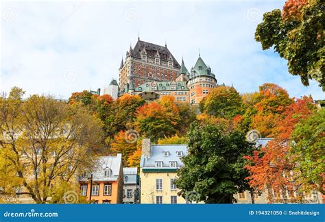 Quebec City Landscape in Autumn Time with Historic Buildings Stock ...