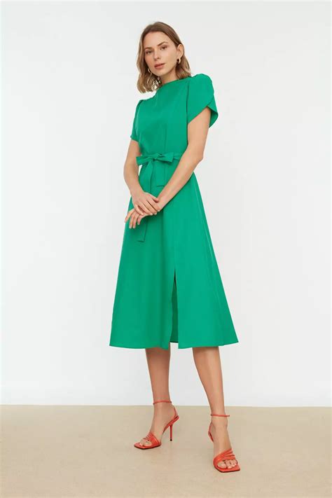 Buy Trendyol Belted Midi Dress 2024 Online | ZALORA