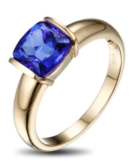 Beautiful 1 Carat cushion cut Blue Sapphire Solitaire Engagement Ring ...