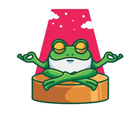 cute frog doing yoga meditation. cartoon animal nature concept Isolated ...