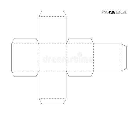 White Paper Cube Template To Make Box or Package, Printable Blueprint of Scheme for Board Game ...