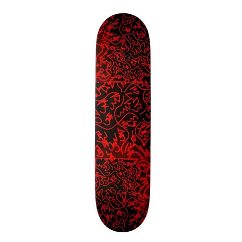 Abstract Black/Red Design #3 Skateboard | Zazzle.com | Red design ...