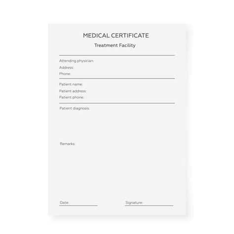 Blank medical certificate template. Document form for disease information 11913533 Vector Art at ...