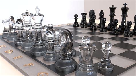 Glass Chess Set 3D model | CGTrader