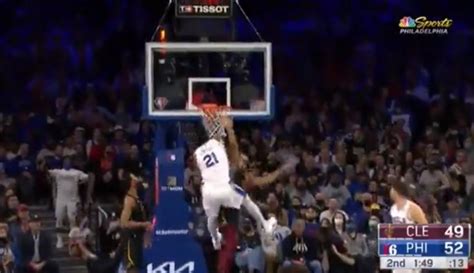 Joel Embiid goes viral for huge dunk on Jarrett Allen