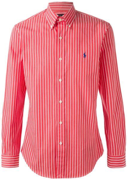 Polo Ralph Lauren Striped Shirt in Red for Men | Lyst