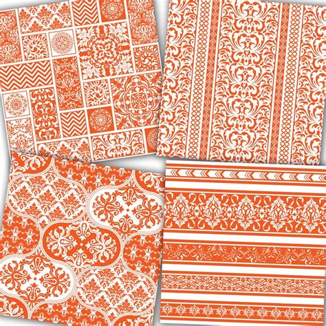 Orange Scrapbook Paper: orange Seamless Patterns - Etsy