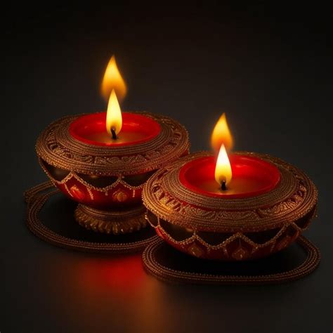 Premium AI Image | Happy Deepavali of candlelight or oil lamp