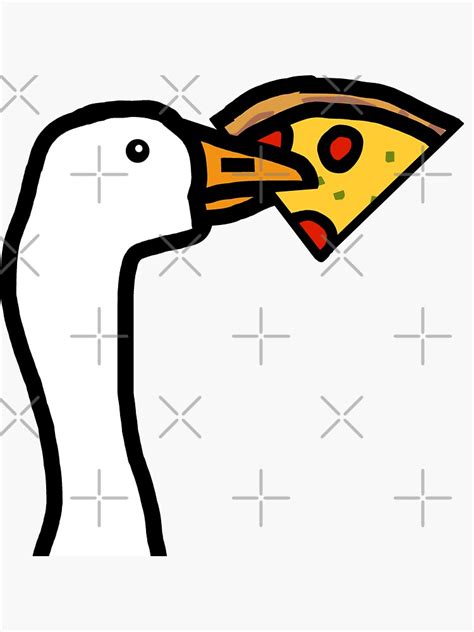 "Food Portrait of a Goose Stealing Pizza" Sticker by ellenhenry | Redbubble