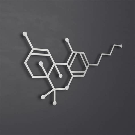 THC Molecule 3D Metal Wall Art (24"W x 12"H x 0.25"D) - Arte and Metal - Touch of Modern