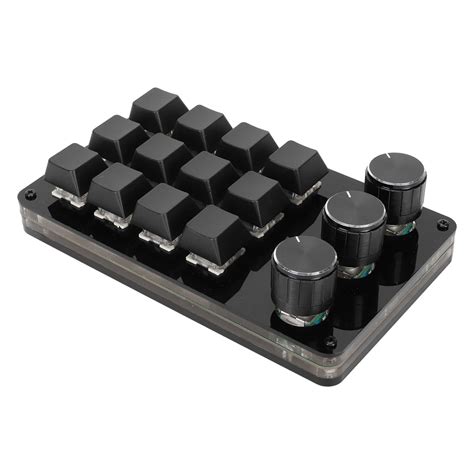 Buy 12 Keys 3 Knobs One Handed Programmable Mechanical Keyboard, Mini ...