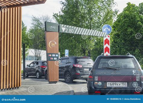 Moscow, Russia, 26/04/2020: Line-up of Cars and McDonald`s Take-away Editorial Photo - Image of ...