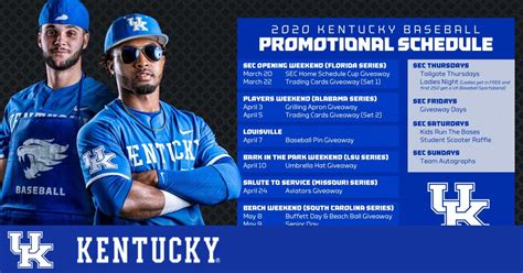 Kentucky Baseball Announces 2020 Promotions Schedule – UK Athletics