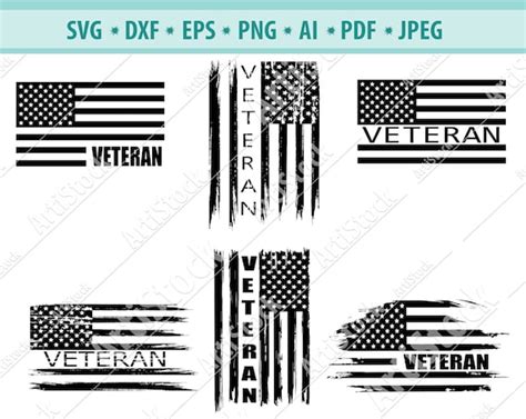 Veteran Flag Svg Distressed Flag Svg USA Flag Clipart | Etsy UK