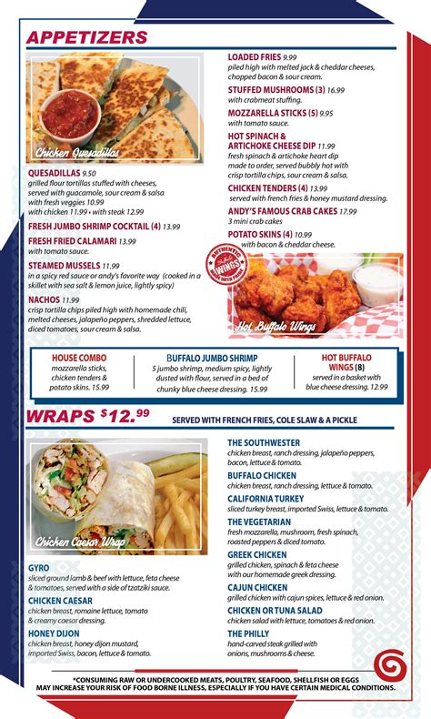 Andy's Diner & Pub Menu