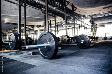 Gym interior with equipment Stock Photo | Adobe Stock