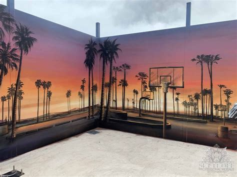 3d Abstract Basketball Court Mural - Graffiti Artist Melbourne