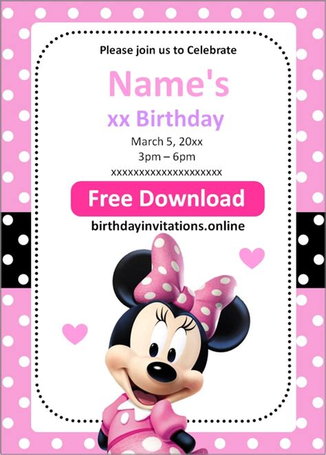 Accesibil Referent contrabandă printable minnie mouse birthday ...