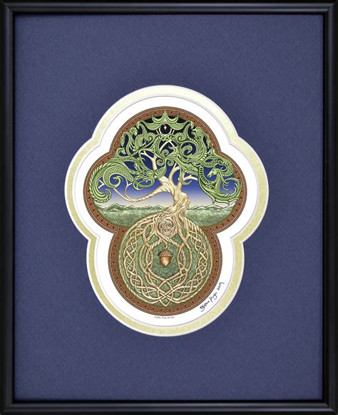 Celtic Tree of Life - Framed Digital Art Print 8 x 10