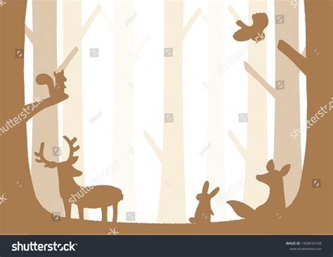 Silhouette Illustration Forest Animals: เวกเตอร์สต็อก (ปลอดค่าลิขสิทธิ์ ...