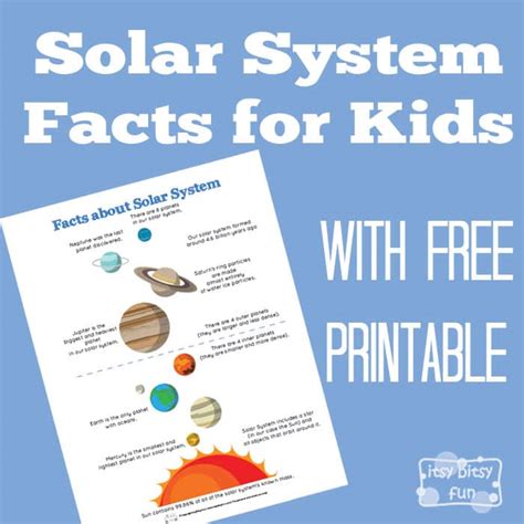 Fun Solar System Facts for Kids - Itsy Bitsy Fun