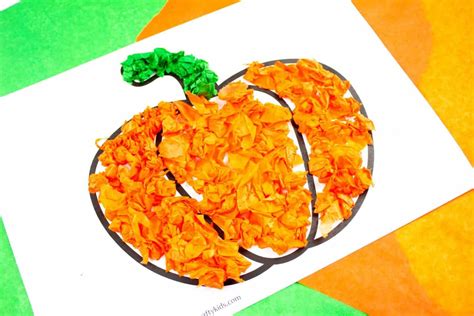 Tissue Paper Pumpkin Craft - Arty Crafty Kids