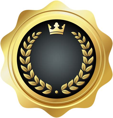 Seal Badge Black PNG Transparent Clip Art | Gold and black background, Logo background ...