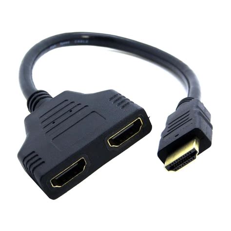 1080P Male HDMI To Dual HDMI 2 Female Y Splitter Cable Adapter for Multimedia Devices-in Audio ...