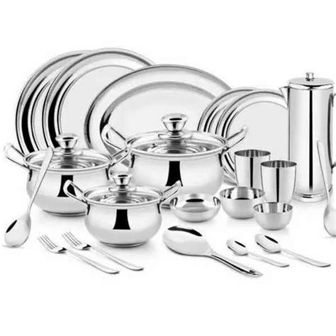 42 Pieces Silver Stainless Steel Dinner Set, For Home, Surface Finish: Polished at Rs 5999/set ...