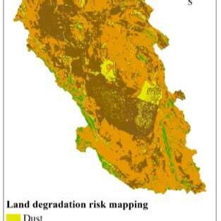 Land degradation susceptibility map in terms of soil erosion and dust... | Download Scientific ...